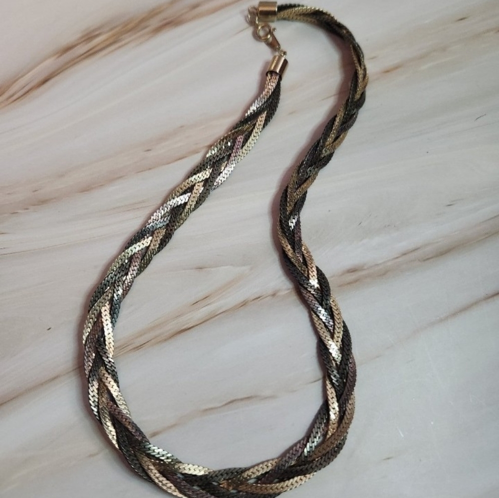 Vintage Multi Tone Serpent Chain Necklace